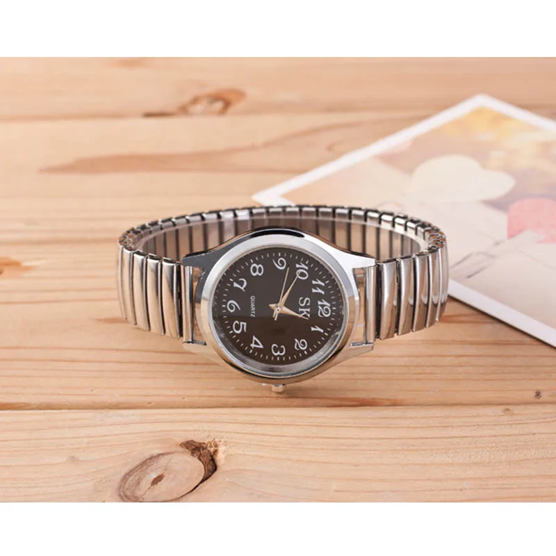 Crystal Quartz Mens Watch 	Waterproof Stainless Steel Strap High-End Wristwatch 	For Business Meeting Dating