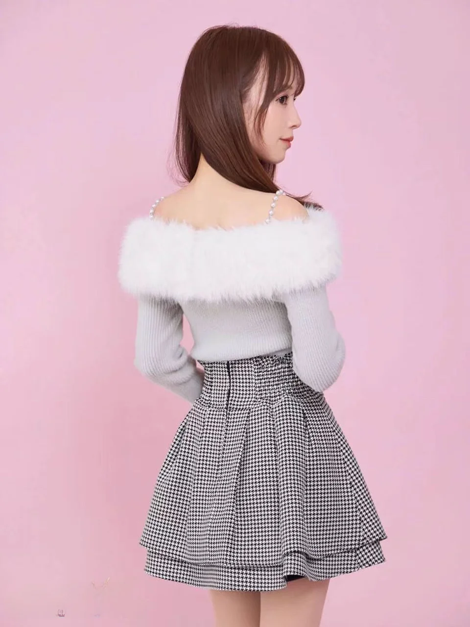 Gonna scozzese a vita alta Dolce preppy Sle Fibra di poliestere raccolto Silhouette a trapezio per donne Ragazze Studenti Abbigliamento quotidiano