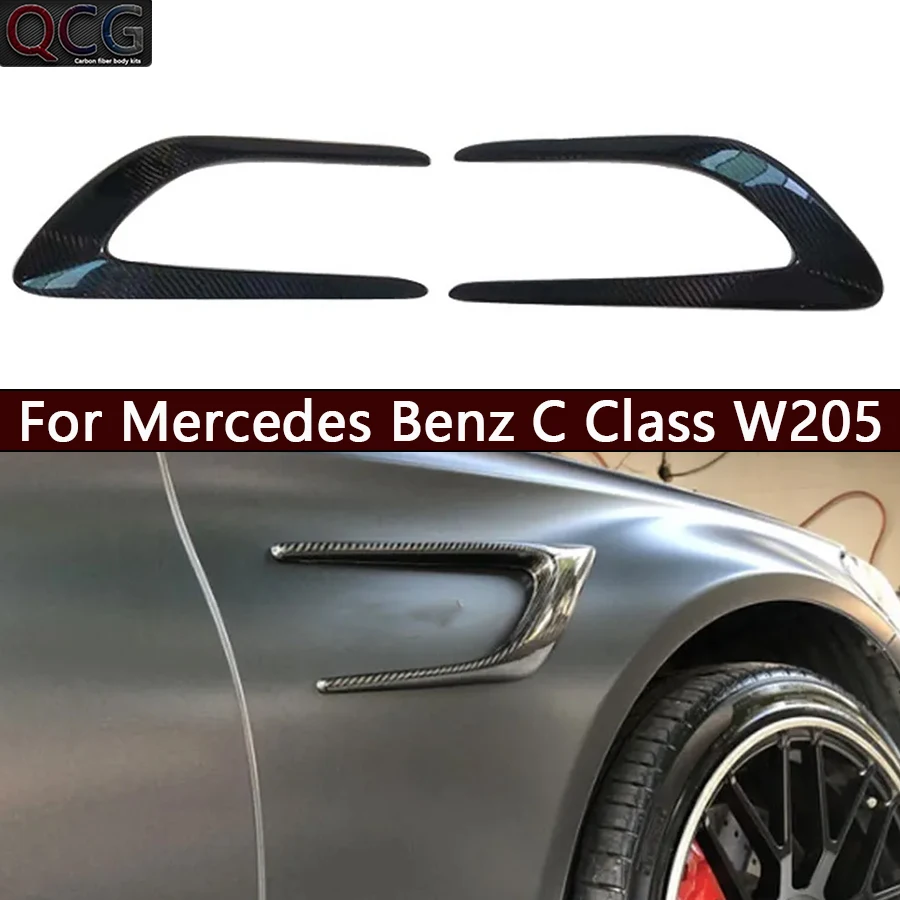 

For Mercedes Benz C Class W205 C43 C63 C200 C260L Carbon Fiber Wind Knife Car Side Vent Air Flow Fender Intake Car Accessories