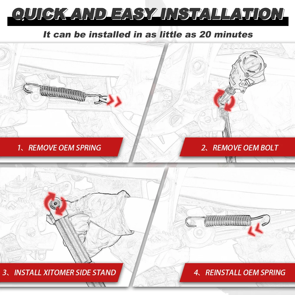 Fit For Honda CRF250L Rally / CRF250L 2012-2020 CRF300L 2021 2022 2023 CRF 300 L Motorcycle Kickstand Side Stand Adjustable