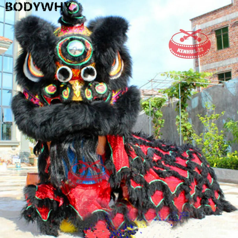 Black Lion Dance Mascot Costume Mao Nanshi Is A Stage Performance Costume for Two Adults of Chinese Folk Art