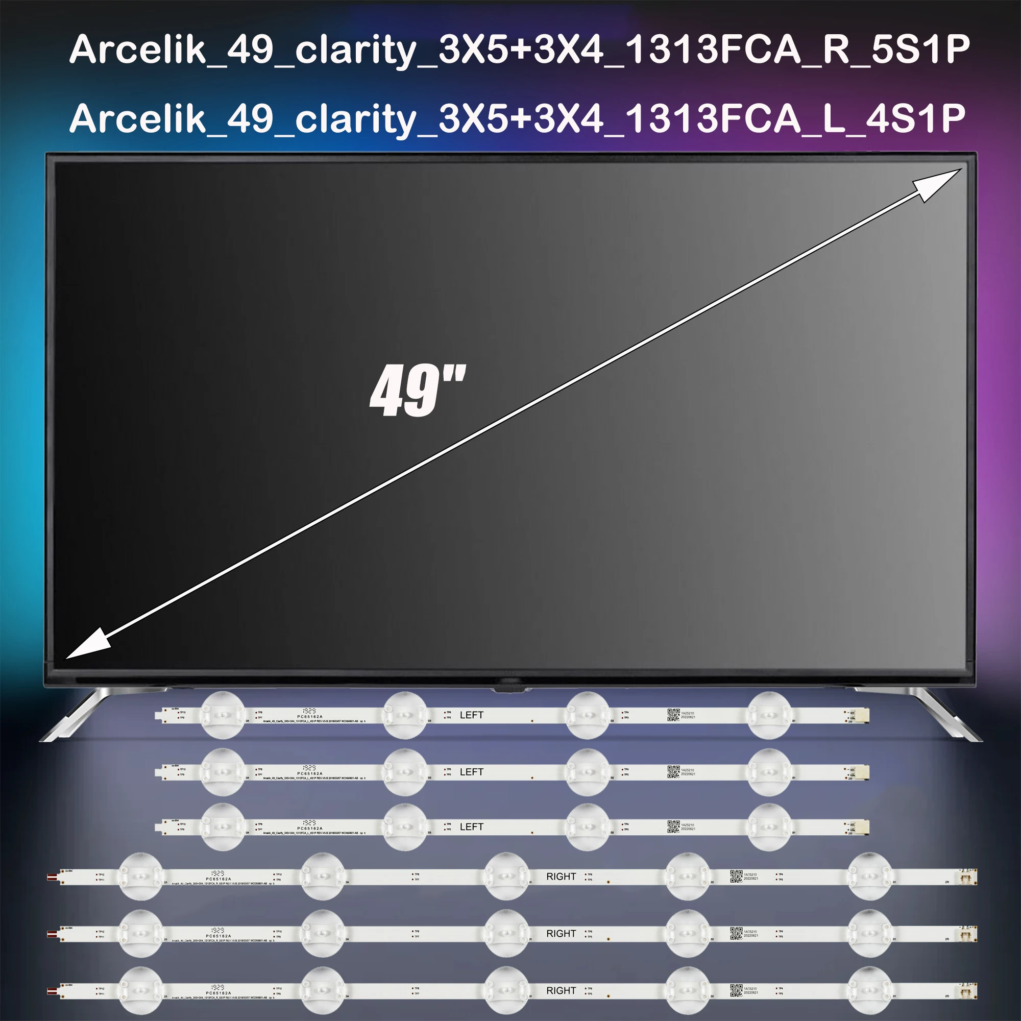 

Лента светодиодной подсветки для 49 GCU 7900 49 GDU 7800 S 49 GDU 7810B 49VLX7500BP 49VLX 7500BP 49VLX7850BP 49VLX 7850BP 49VLX7840BP