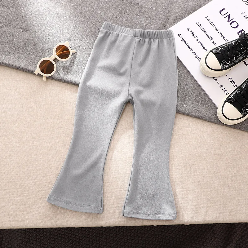Spring Autumn Girls Heart Flared Pants Leopard Kids Trousers Fashion Children Pants