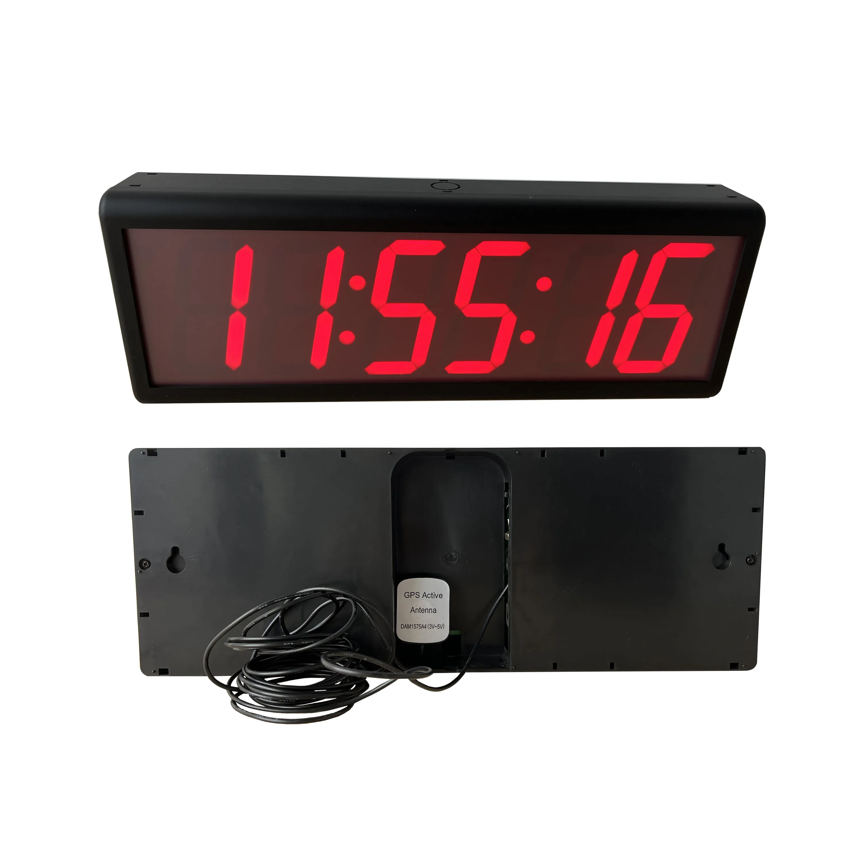 

4" 6-digit Red Digital GPS Clock, Metal/Plastic Case