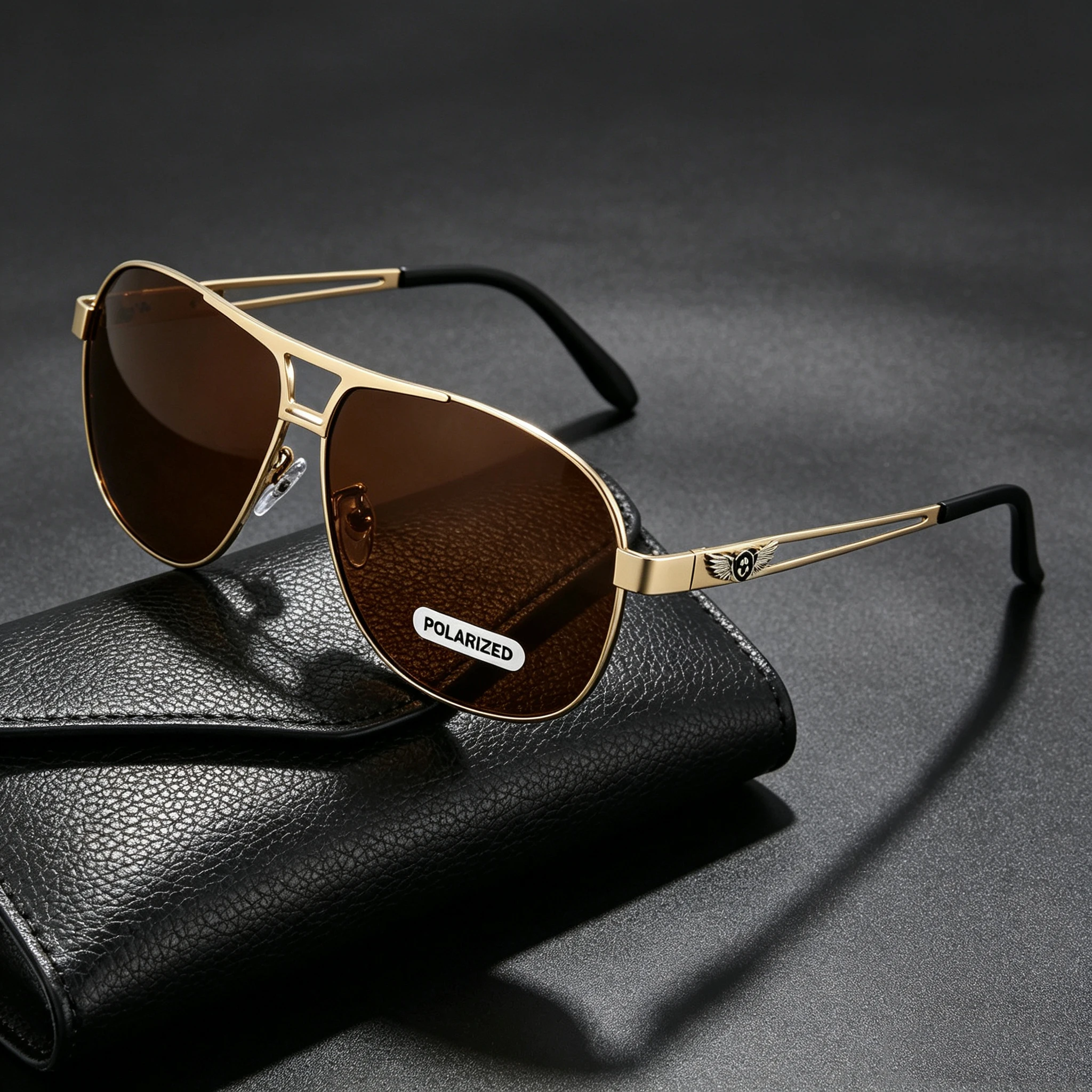 Brand Design Polarized Sunglasses For Men Women Hollow Metal Brown Lens Vintage Sun Glasses Driving Business Travel Outdoor 2026