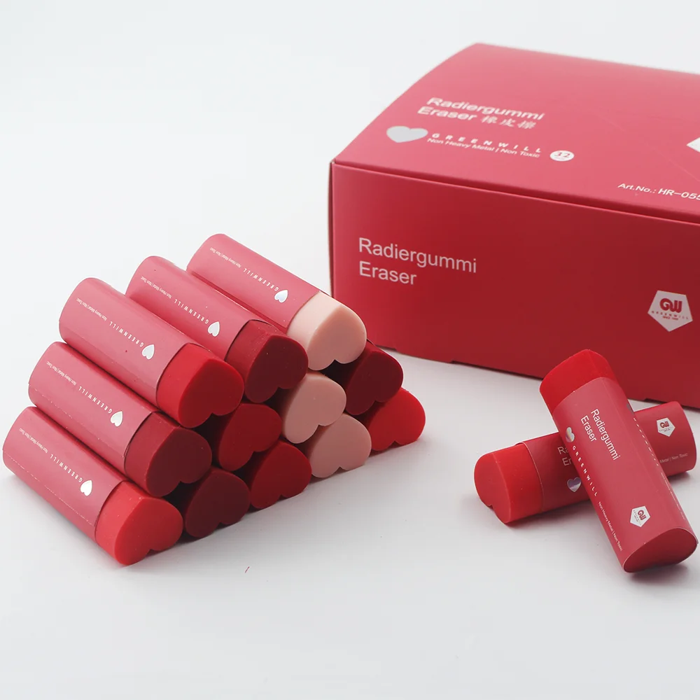 

4/8Pcs Heart Shaped Eraser Clean Without Leaving Any Marks Highly Saturated Color Schemes Are Stylish And Eye Catching