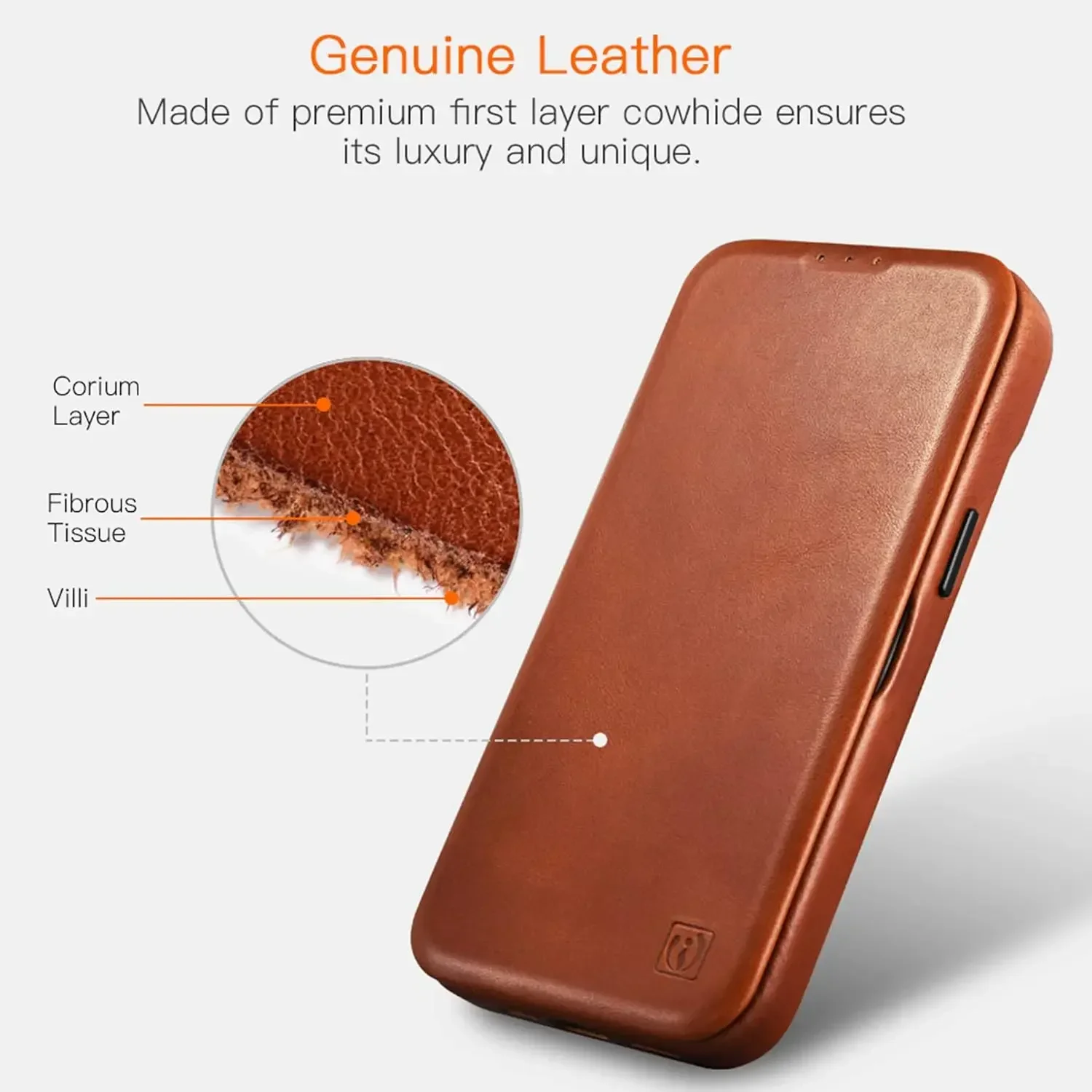 ICARER Leather Case Compatible for Phone 14/Pro 14 Pro Max