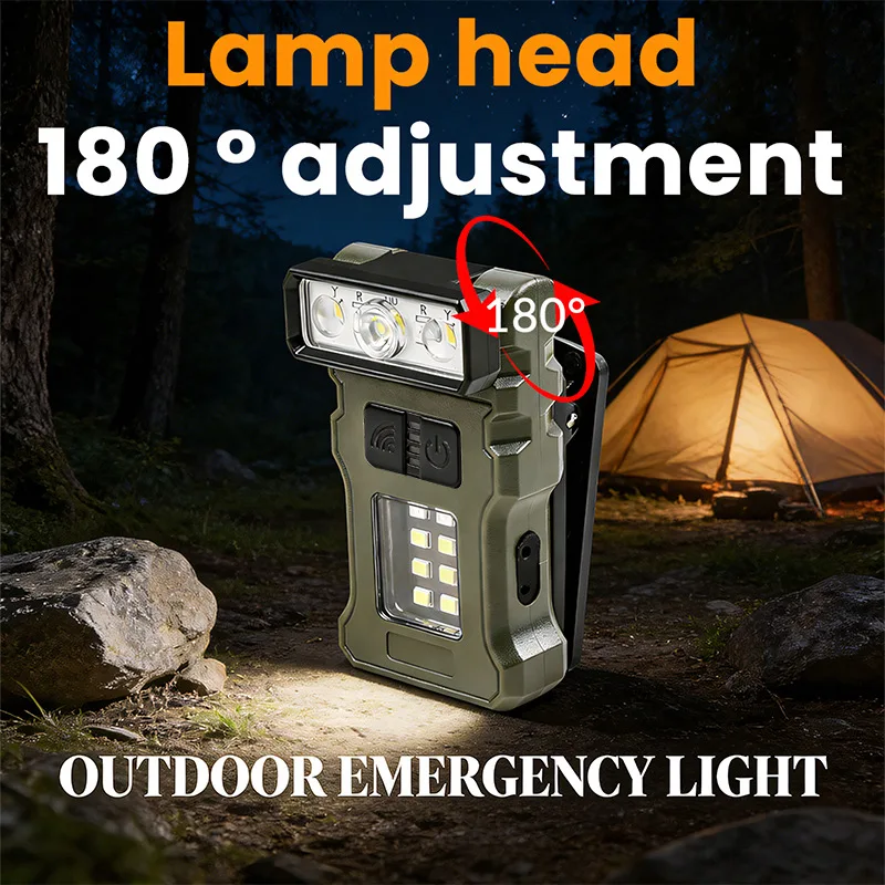 Multifunctional Clip on Flashlight Induction 180° Rotation Head Torch USB Rechargeable Pocket Emergency Lamp for Outdoor Fishing
