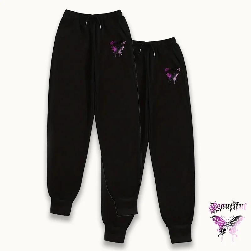 Conjunto de pantalones de chándal de dos piezas para mujer, pantalones clásicos para correr, pantalones de ajuste relajado, pantalones casuales cómodos para el hogar, otoño e invierno, 2 paquetes