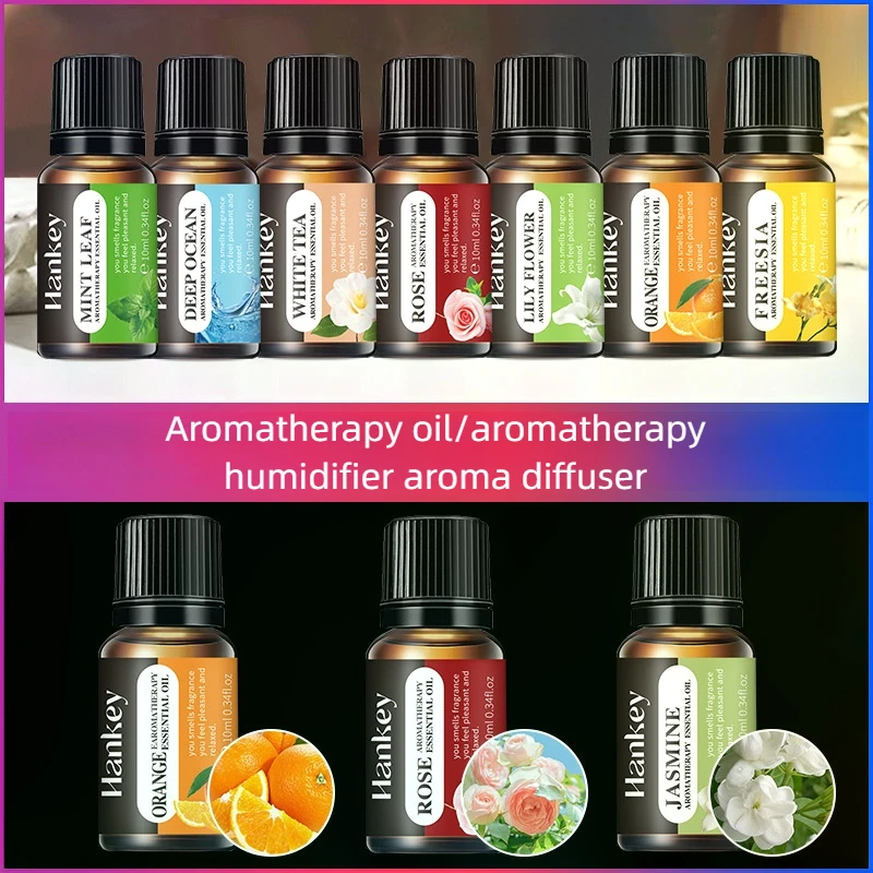 14 Flavors 10ml Essential Oils for Aroma Diffuser Air Humidifier Home Water-soluble Orange Vanilla Rose Lavender Fragrance Oil