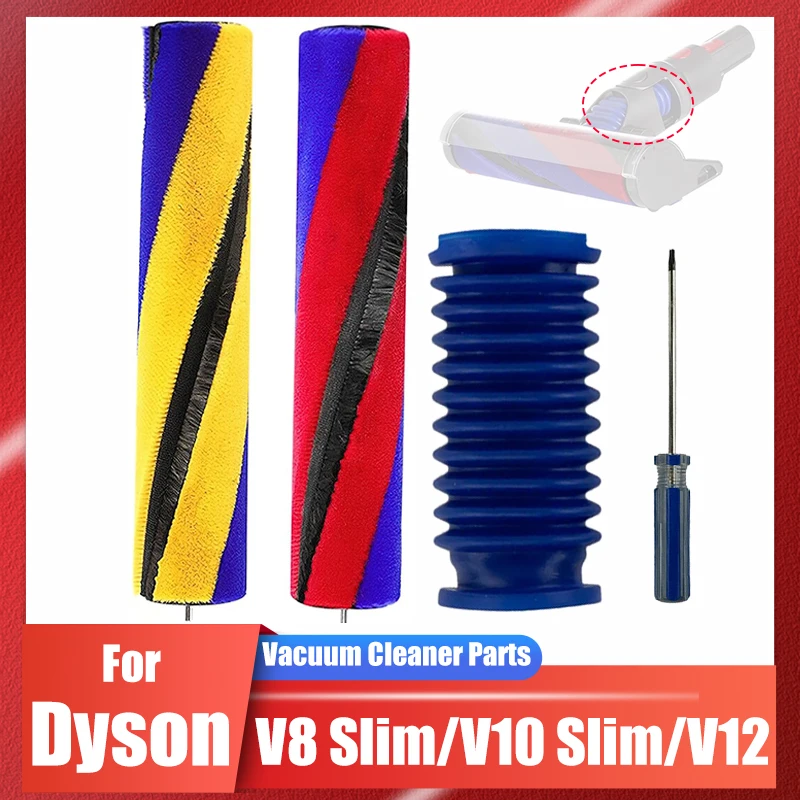 Rullo blu tubo e spazzola a rullo per Dyson V8Slim V10Slim V12Slim aspirapolvere rullo in velluto accessori per la testa di aspirazione