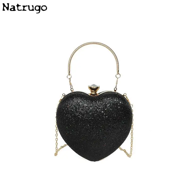 Heart Shaped Purses And Handbags Bags For Women Luxury Designer Clutch Purse Evening Banquet Bag Fashion Sequin Shoulder Bags