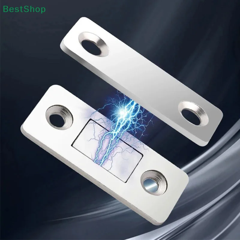 ♥No-Drill Magnetic Sliding Door Catch - Invisible Wardrobe Door Magnet, Strong Magnetic Latch For Self-Closing Cabinet Doors