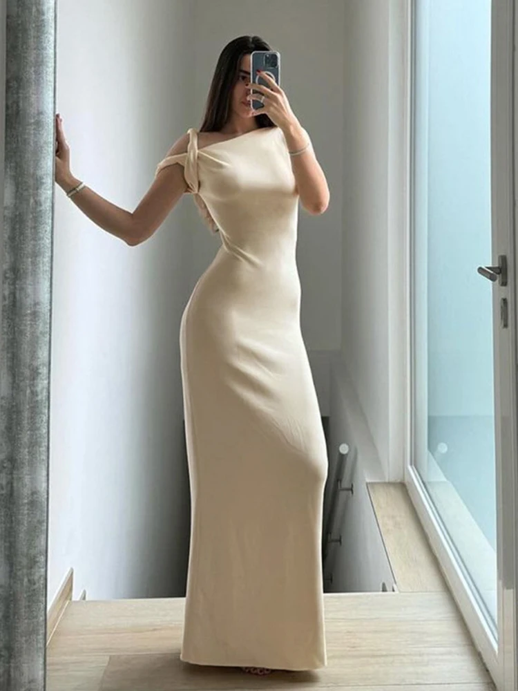 

Sexy Off-Shoulder Bandage Summer Mini Dress For Women One-Shoulder Slim Fashion Elegant Patchwork Y2k Dress Female LongDress