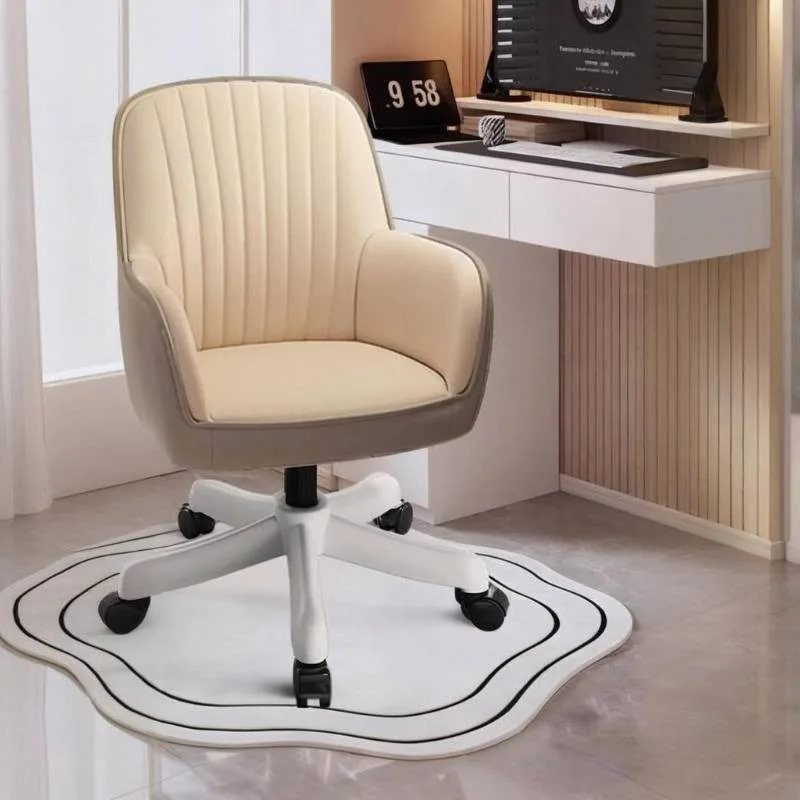 # Silla de Oficina con Ruedas Grises, Reposabrazos Elegantes y Cómodos, Silla de Computadora para Salón, Silla Gamer Giratoria Relajante, Muebles para el Hogar