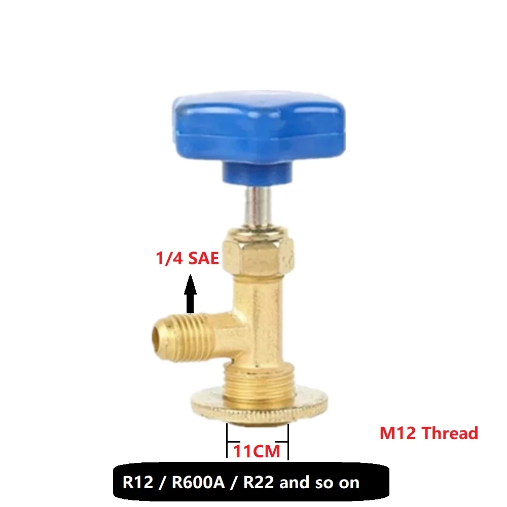 R22 R134A AC Valve Air Conditioning Refrigerant Valve Safety Adapter 1/4 SAE Joint Conditioning Repair Valve Adapter Tool Parts