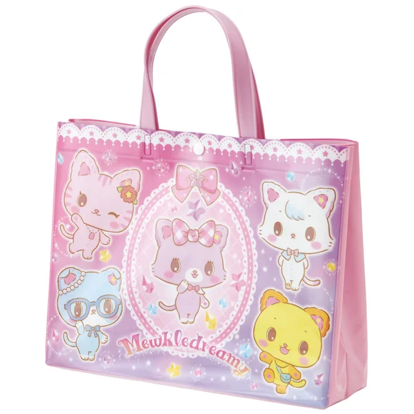 Cute Mewkledreamy Cat Beach Bag PVC Hand Bags for Women Girls Kawaii Clear Transparent Toto Bag Waterproof Anime Handbags