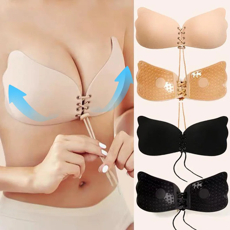 Summer Seamless Wireless Adhesive Stick Bra Strapless Push Up Bras Women Sexy Backless Lingerie Invisible Silicone Bralette
