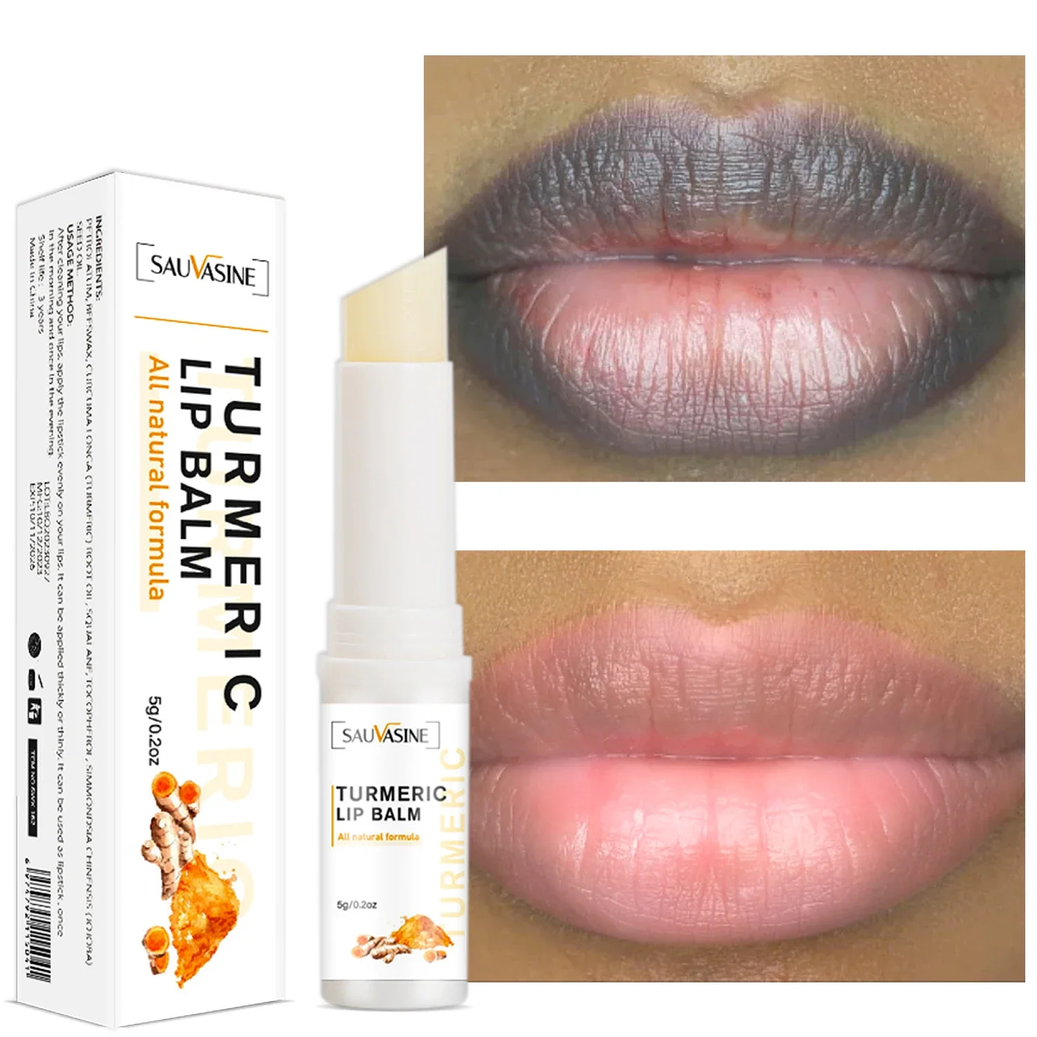 

Remove Dark Lip Balm Turmeric Lightening Melanin Lip Gloss Exfoliating Clean Moisturizer Makeup Beauty Health Care Products