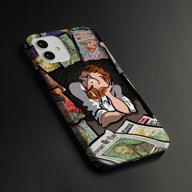 Oil Painting Van Gogh Pictorial Phone Case For Iphone 15 14 13 Pro Max Literary Artistic Personality Phone Cover For Back Fundas