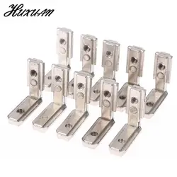 10pcs T-Slot L-Shape Aluminum Profile Internal Corner Joint Bracket Connector For Alu Profile With M4 Screw