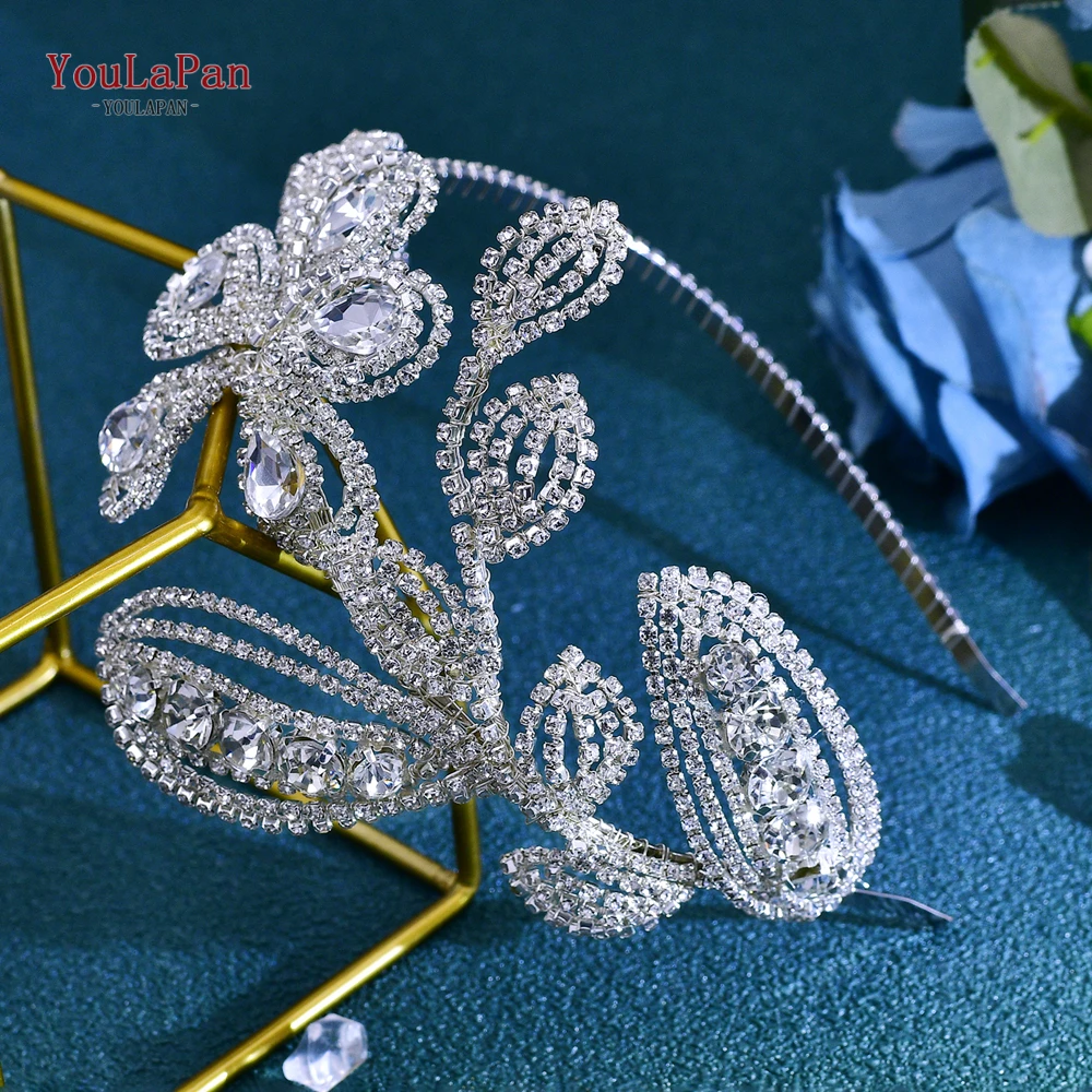 YouLaPan Handmade Silver Color Rhinestone Wedding Crown Fashion Women Accessories Party Hair Ornaments Bridesmaids Gifts HP702