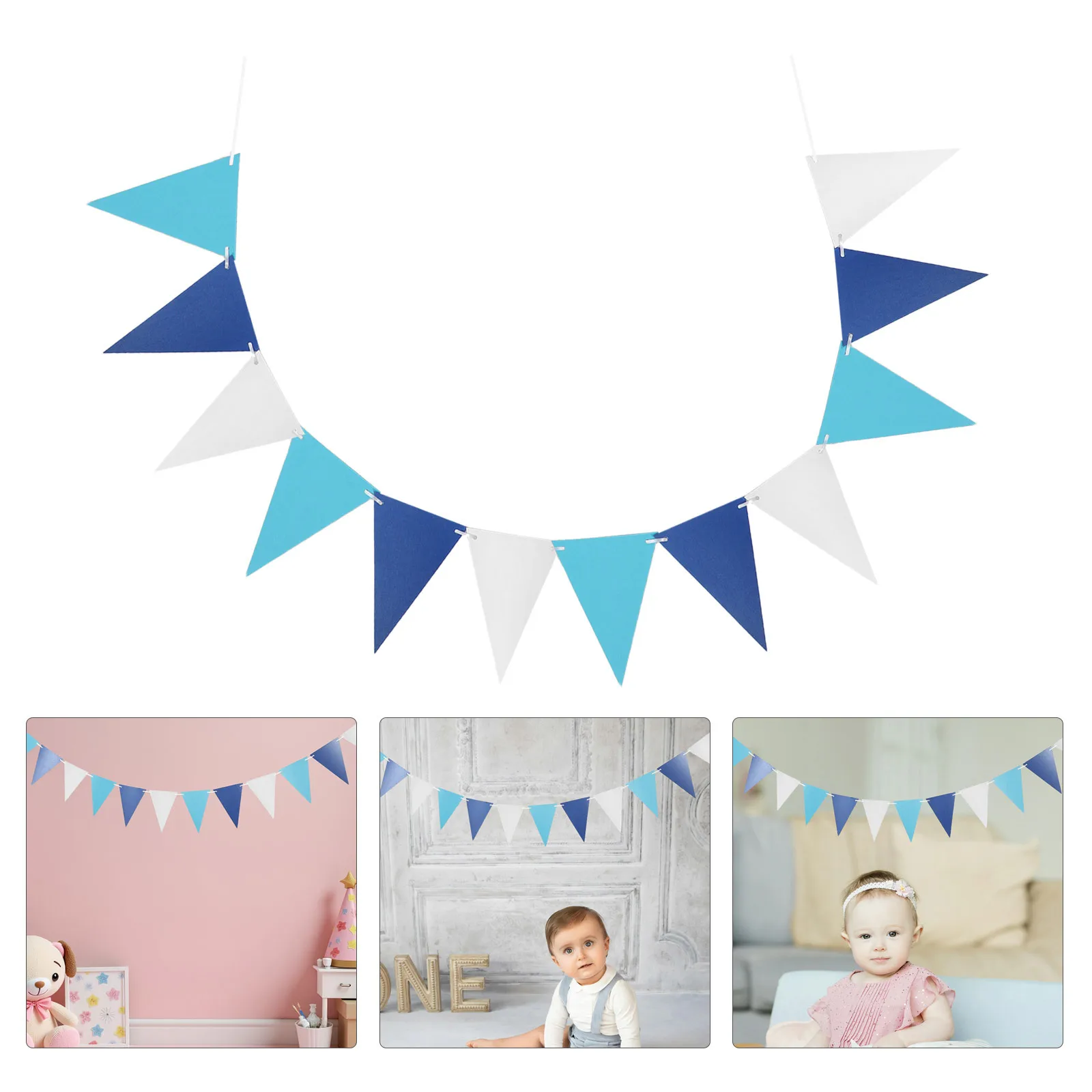 لافتة الرايات المثلثة الملونة القابلة لإعادة الاستخدام، أعلام راية عتيقة لحفلات أعياد الميلاد وحفلات الزفاف وحفلات الزفاف وإكليل معلق #1