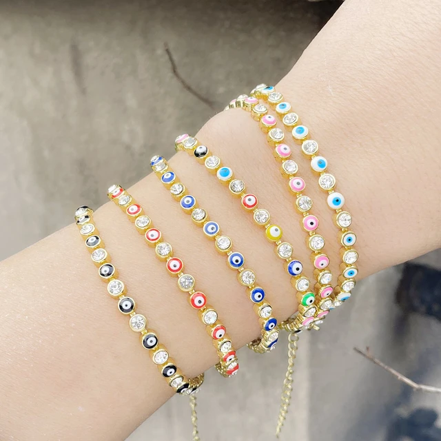 Small evil eye bracelet clearance