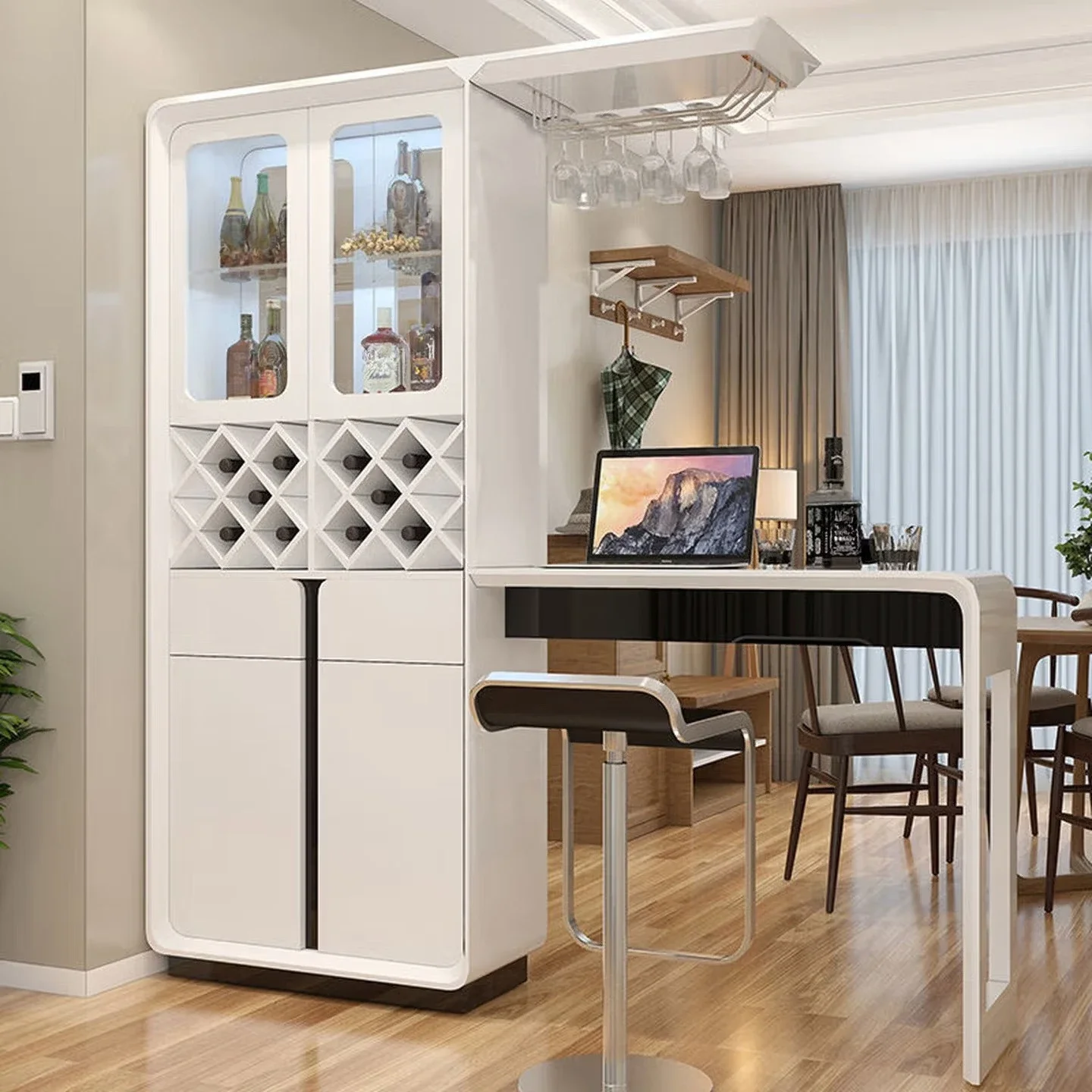 

Simple and modern partition cabinet, bar table and wine cabinet integrated A 1.2 meters + a bar chair