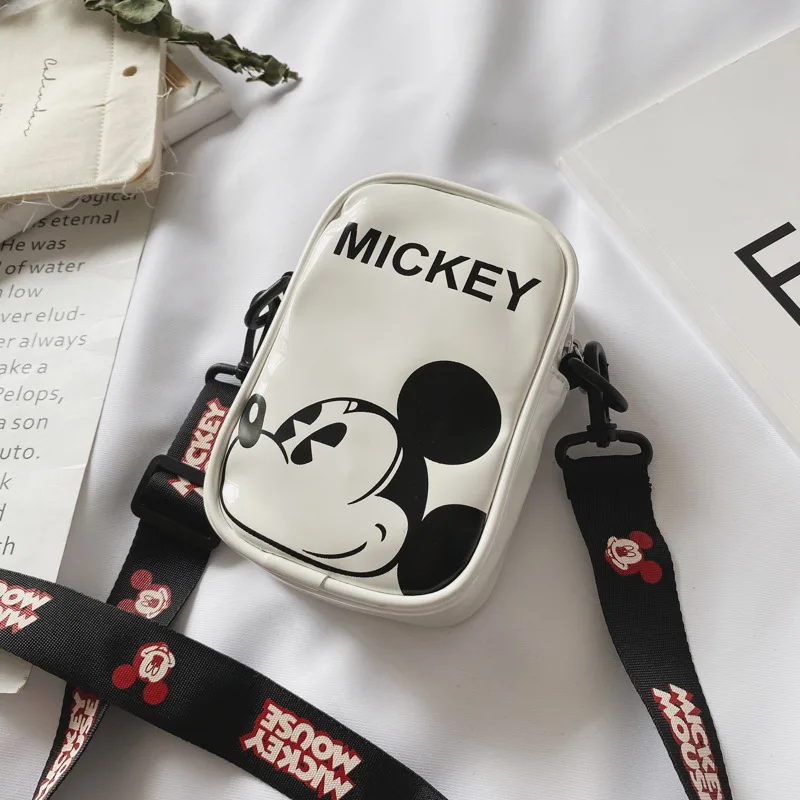 Disney Mickey Mouse Cartoon Bag Cute Mickey Mouse Printed Crossbody Bags for Boys Girls Fashion Outdoor Shoulder Bag Kids Gifts