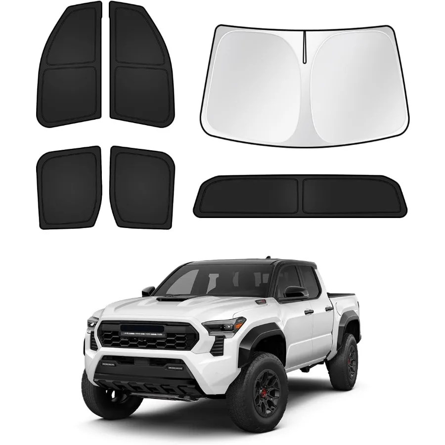 

Sunshades for Tacoma 2024 2025 2026 Accessories Windshield Sun Shade Side Rear Window Shade Cover Sun Visor Shield Privacy Pro