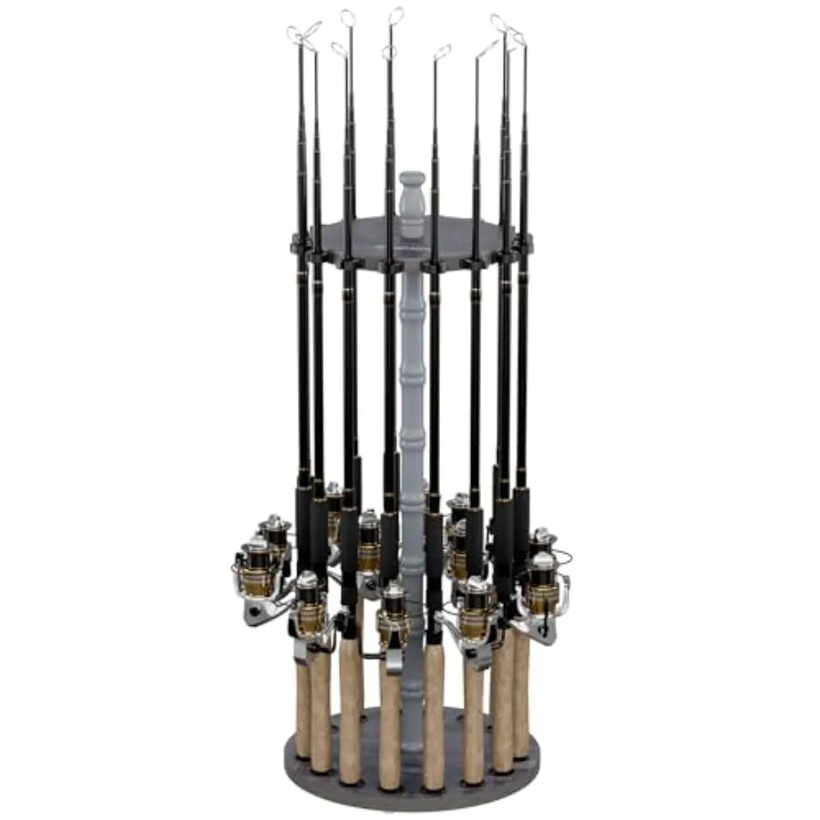 

Rod Holder for 16 Fishing Poles Garage Organization and Storage for Reels Gear Accessories Tackle Box
