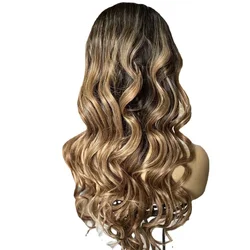 Hstonir-Perruque Lace Front Wig Remy naturelle bouclée, ombrée, européenne, G046, pour femmes