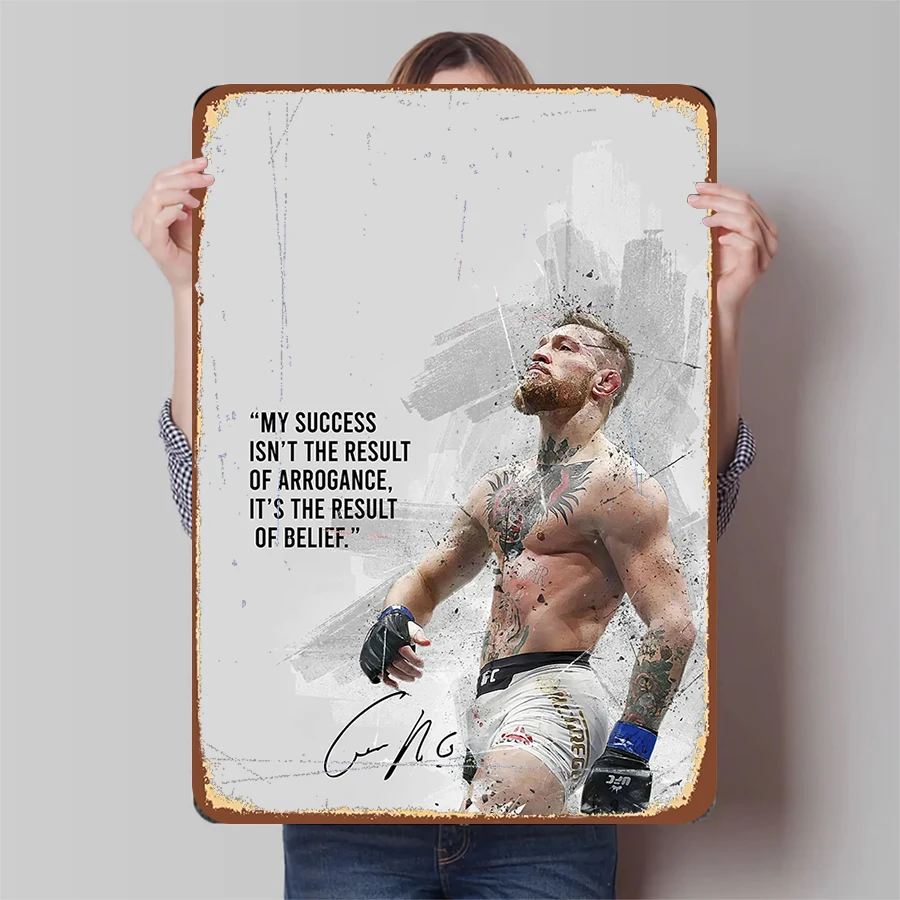 كونور مكجريجور ملهم إقتباس معدني جدار الفن UFC مقاتلة المعتقد تحفيزية ديكور للمنزل الصالة الرياضية تجريب الغرفة #1