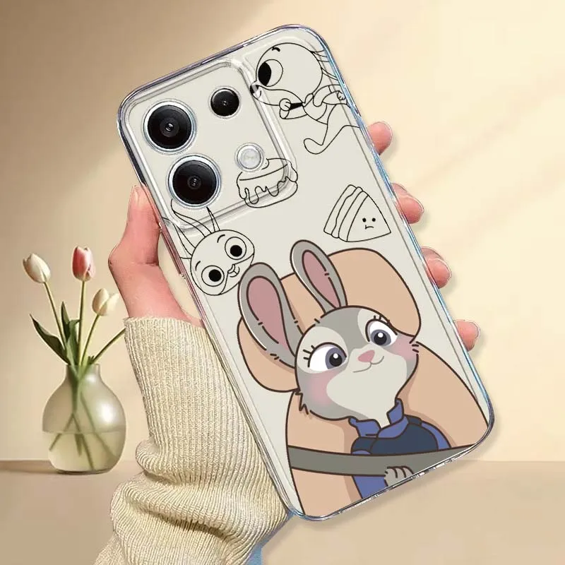 

Anime Crazy Zootopia Art Phone Case For Xiaomi Mi Poco F2 F3 F4 F5 F6 X5 X6 X7 Pro TPU Protection Transparent