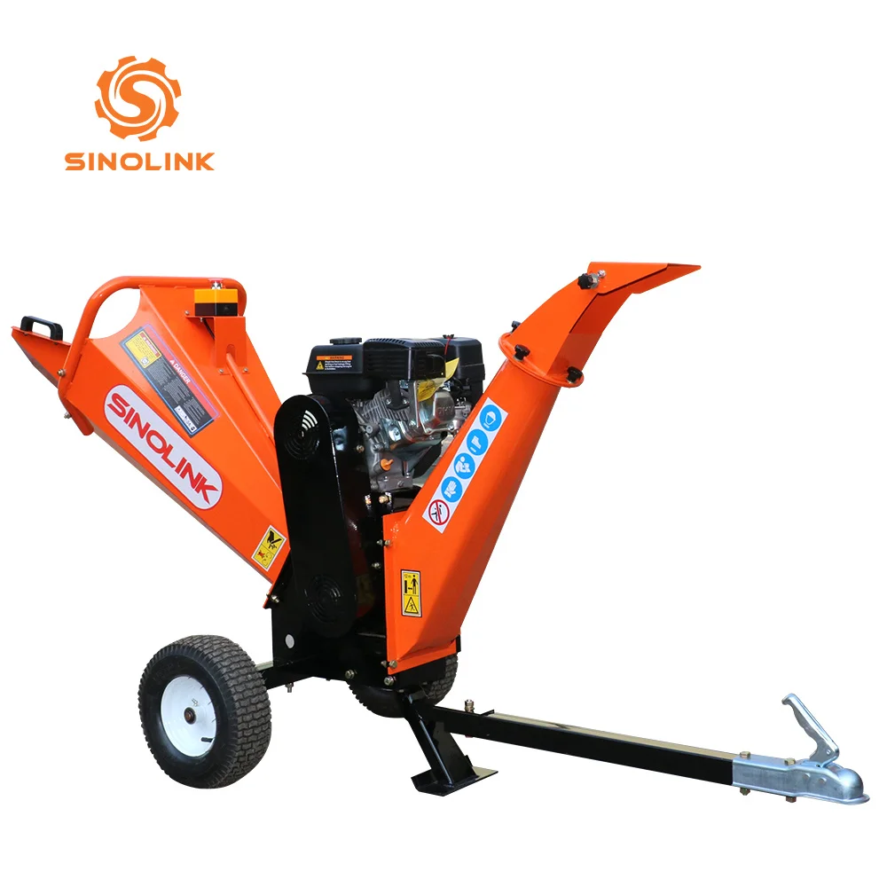 CE Certification ATV 9HP Gas Engine Drum Recoil Start Tow Bar for Land Mobility Wood Chipper for Forest