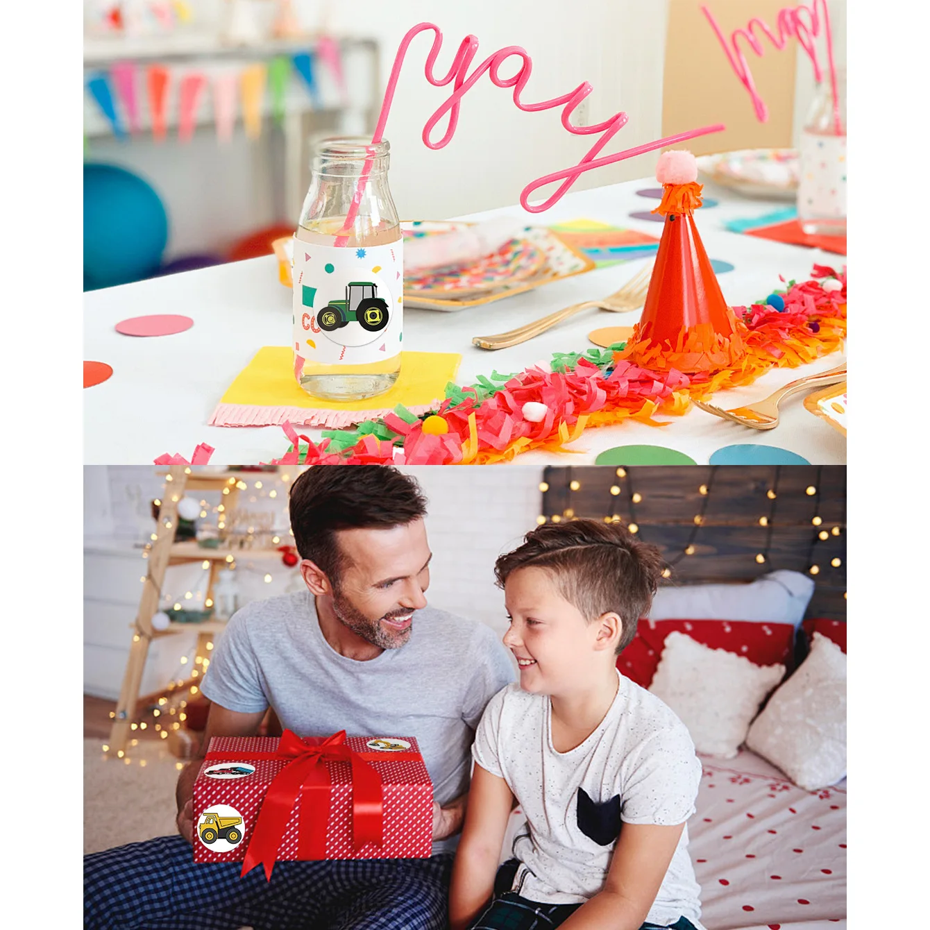 100-500pcs 1 inch Cars Reward Stickers for Kids Construction Sticker Cute Stationery Stickers Gift Packaging Decorations