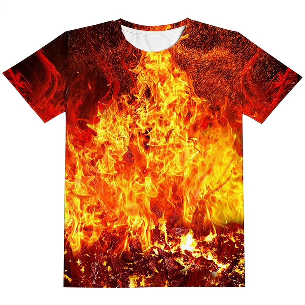 T-Shirts für Kinder, 3D-Druck, Flamme, Blitz, lässig, für Jungen und Mädchen, Tops, Sommer, Rundhalsausschnitt, kurze Ärmel, 2025, Kinderkleidung – Detail 4