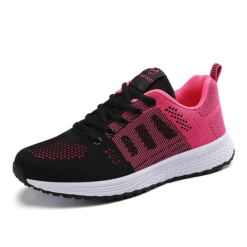 Scarpe con zeppa per donna Sneakers Mesh scarpe Casual traspiranti da donna scarpe da corsa estive stringate piatte leggere scarpe vulcanizzate da