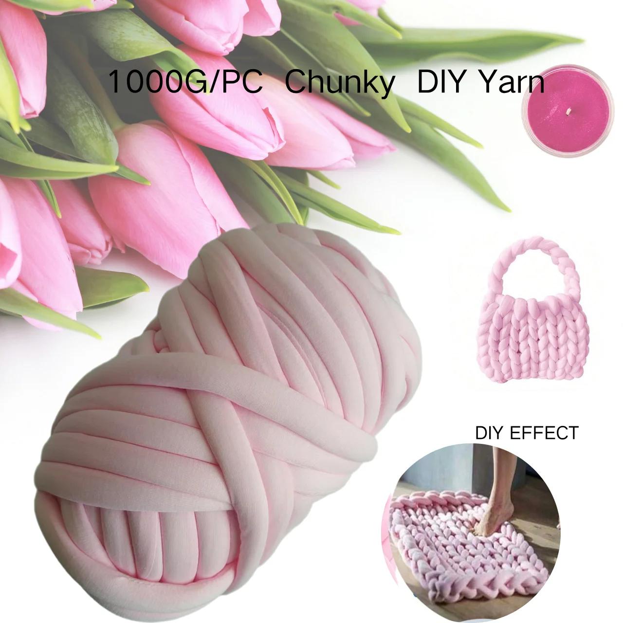 غزل مكتنز DIY وخيوط مكتنزة مخملية على شكل بجعة، 250 جرام و1000 جرام/قطعة، مناسبة لنسيج السجاد وحقائب الظهر والسلال