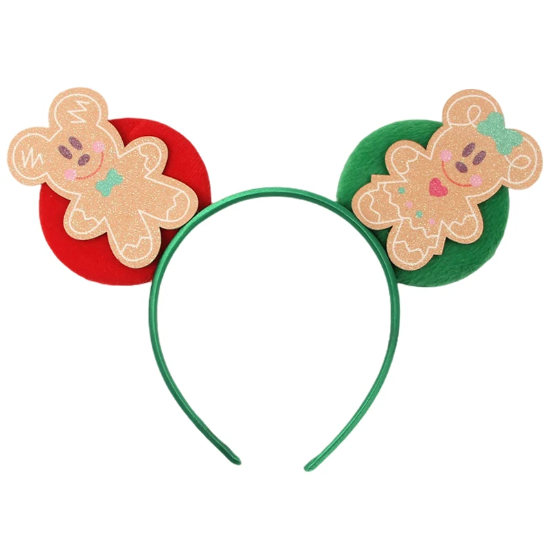 2024 Nieuwe Kerst Mickey Minnie Mouse Strik Haarband Festival Disney Oren Hoofdband Schattige Sneeuwpop Kerstfeest Haaraccessoir