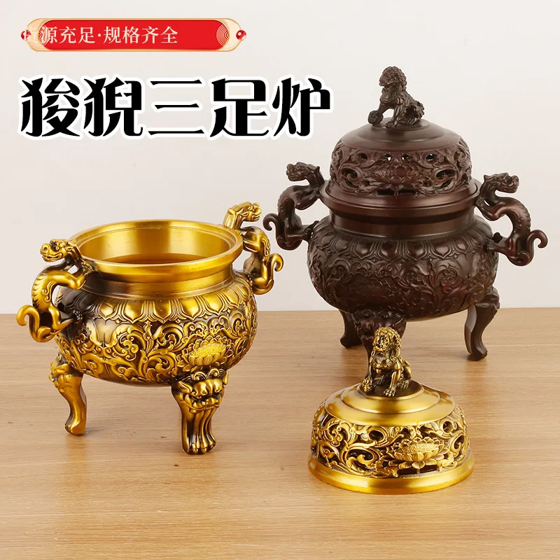 

Антикварная башенная катушка курильница для дома, гостиной, декор, ремесло, медь Suan Ni Pavilion Ince