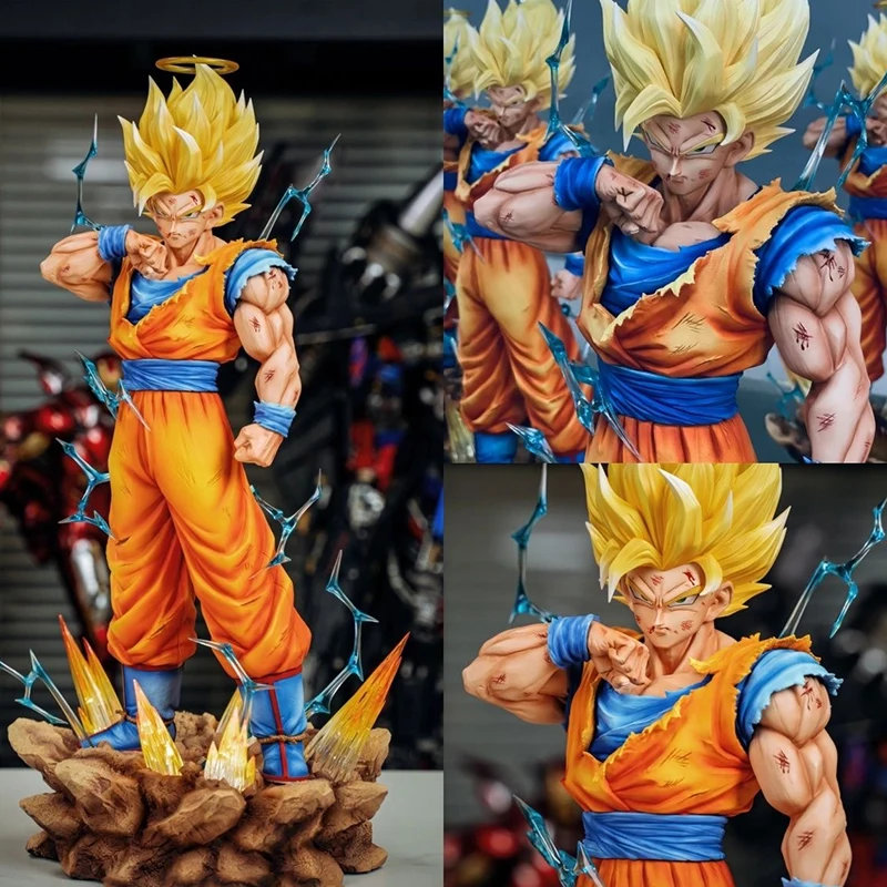 

Фигурка Сон Гоку (Супер Сайян 2) из Dragon Ball Z, 30 см, с светодиодной подставкой, коллекционная модель, украшение для рабочего стола, игрушка, подарок на праздник