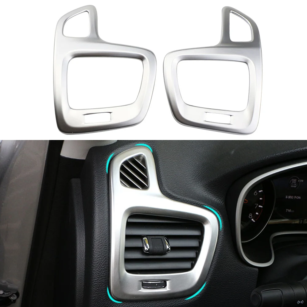 Car AC Vent Cover for Jeep Compass 2017-2020 LHD Dashboard Air Conditioning Outlet Trim Decorative Sticker Interior Accessories