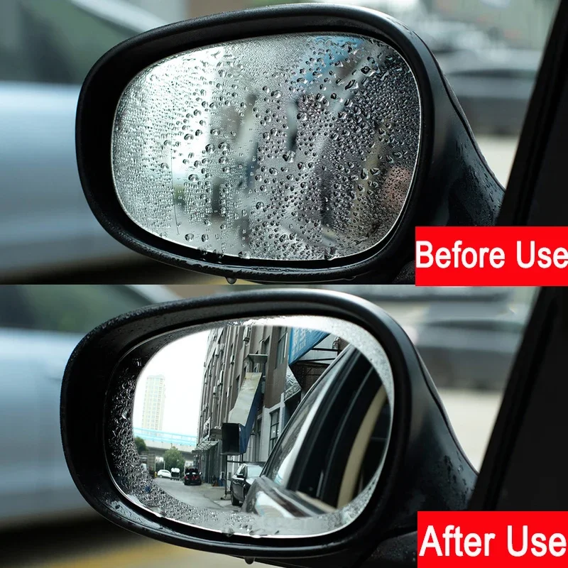 2 قطعة مرآة الرؤية الخلفية للسيارة طبقة رقيقة واقية عالمية غير نافذ للمطر مقاوم للماء ملصقات مضادة للضباب نافذة السيارة المطر حامي