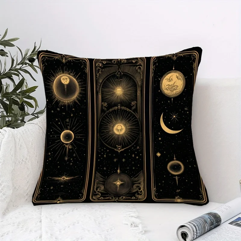 VIKAMA Sky Space Tarot Inspired Pillow Covers 18x18, Decorative Cushion Case for Living Room Sofa Bedroom Office Home Decor