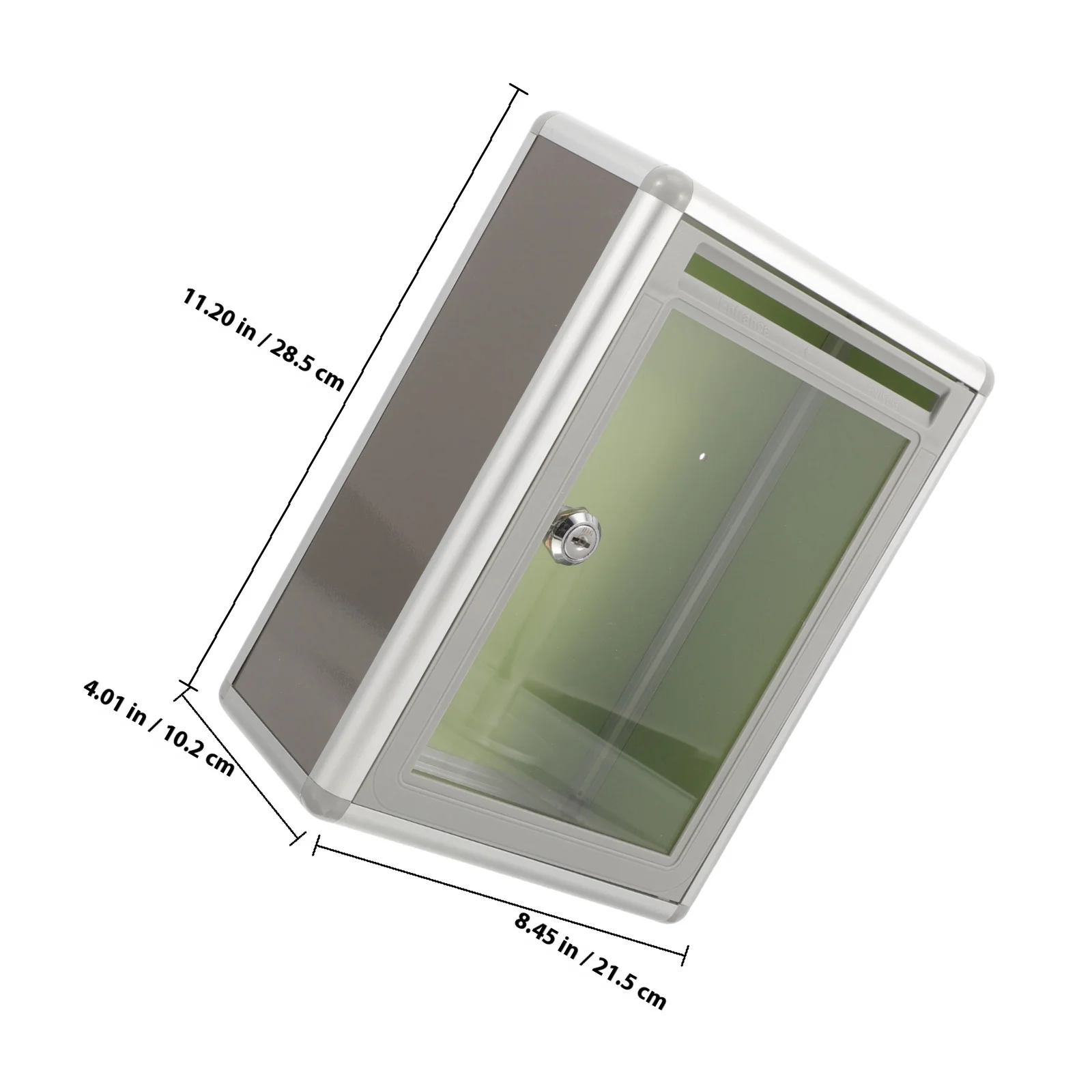 1Pcs Transparent Post Box Aluminium Alloy Large Mail Slot Mailbox Wall Mounted Suggestion Ballot Raffle Ticket Box for Home