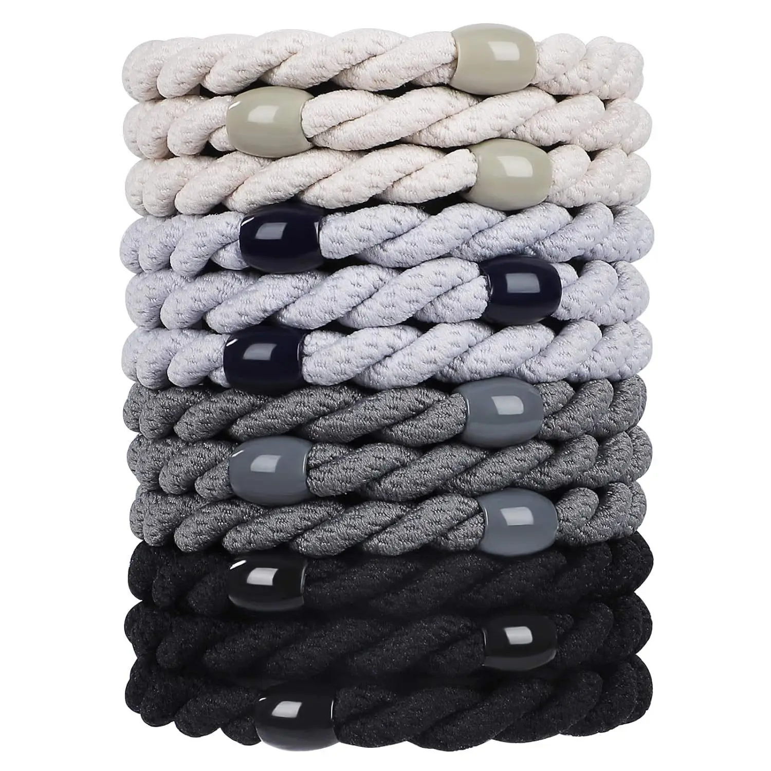 12 Stück elastische Armbänder ohne Schäden, niedliche Haargummibänder, Baumwollbänder, weiche gewebte Pferdeschwanzhalter für Mädchen und Frauen, Accessoires – Detail 6