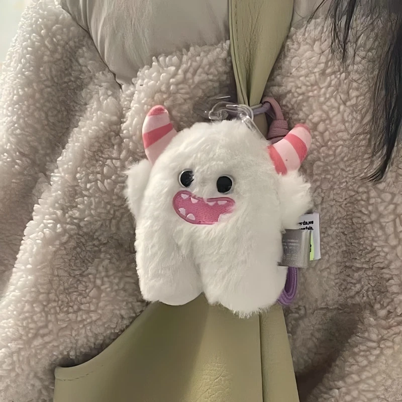 

Snow monster schoolbag pendant cute mouse plush pendant girl cute keychain doll pendant small backpack pendant