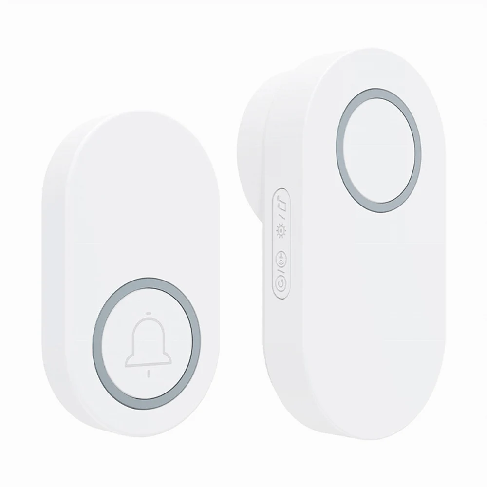 Waterproof Wireless Doorbell QX-009 LED Light  Home Calling Bell Remote Ring 60 Chimes 4 Volumes EU Plug AC 110-240V